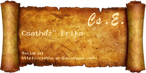 Csathó Erika névjegykártya